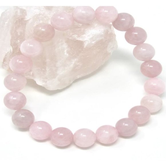 10mm Rose Quartz Beaded Stretch Bracelet - Picture 5 of 11